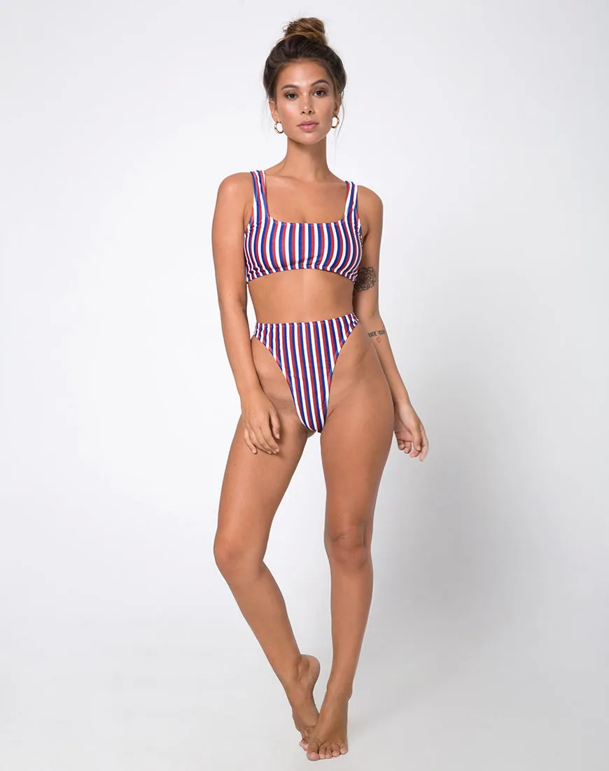 Abadie Bottom Bikini in Triple Stripe