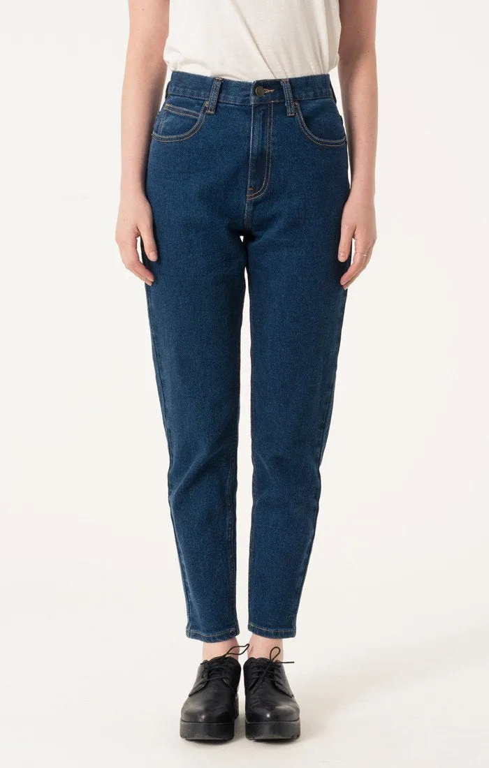 Afends Womens Luckies - Indigo - High Waist Slim Jeans