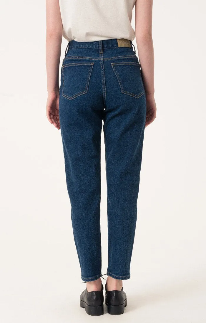 Afends Womens Luckies - Indigo - High Waist Slim Jeans