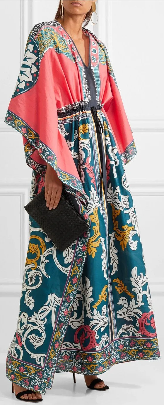 'Asso' Printed Maxi Kaftan-Dress