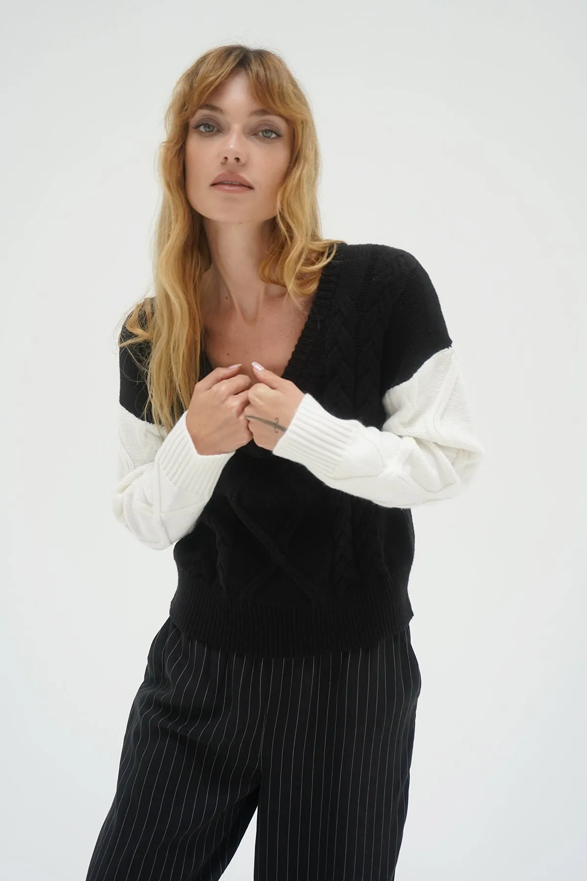 Atticus V Neck Sweater - Ivory