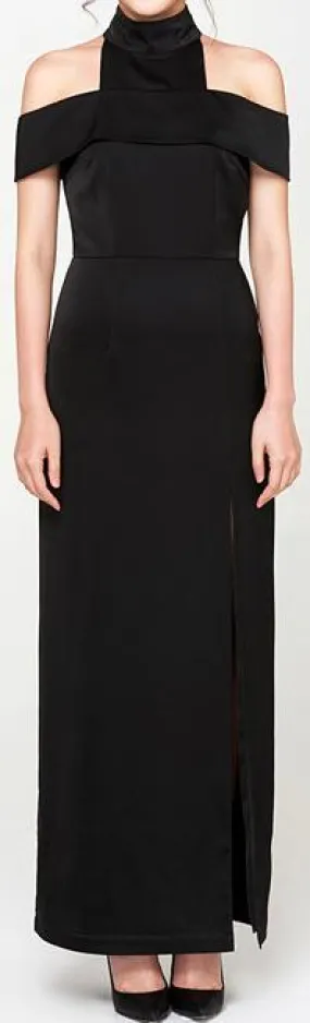 Black Cold-Shoulder Maxi Dress