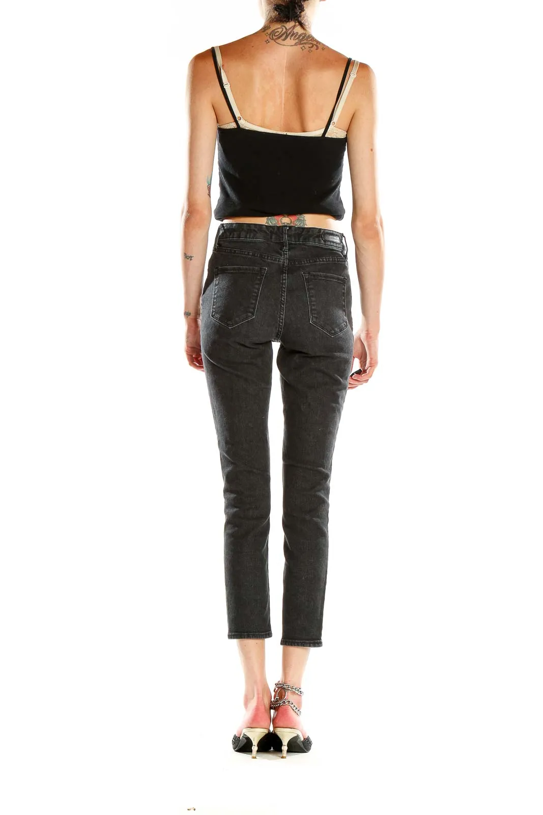 Black Cropped Skinny Jeans