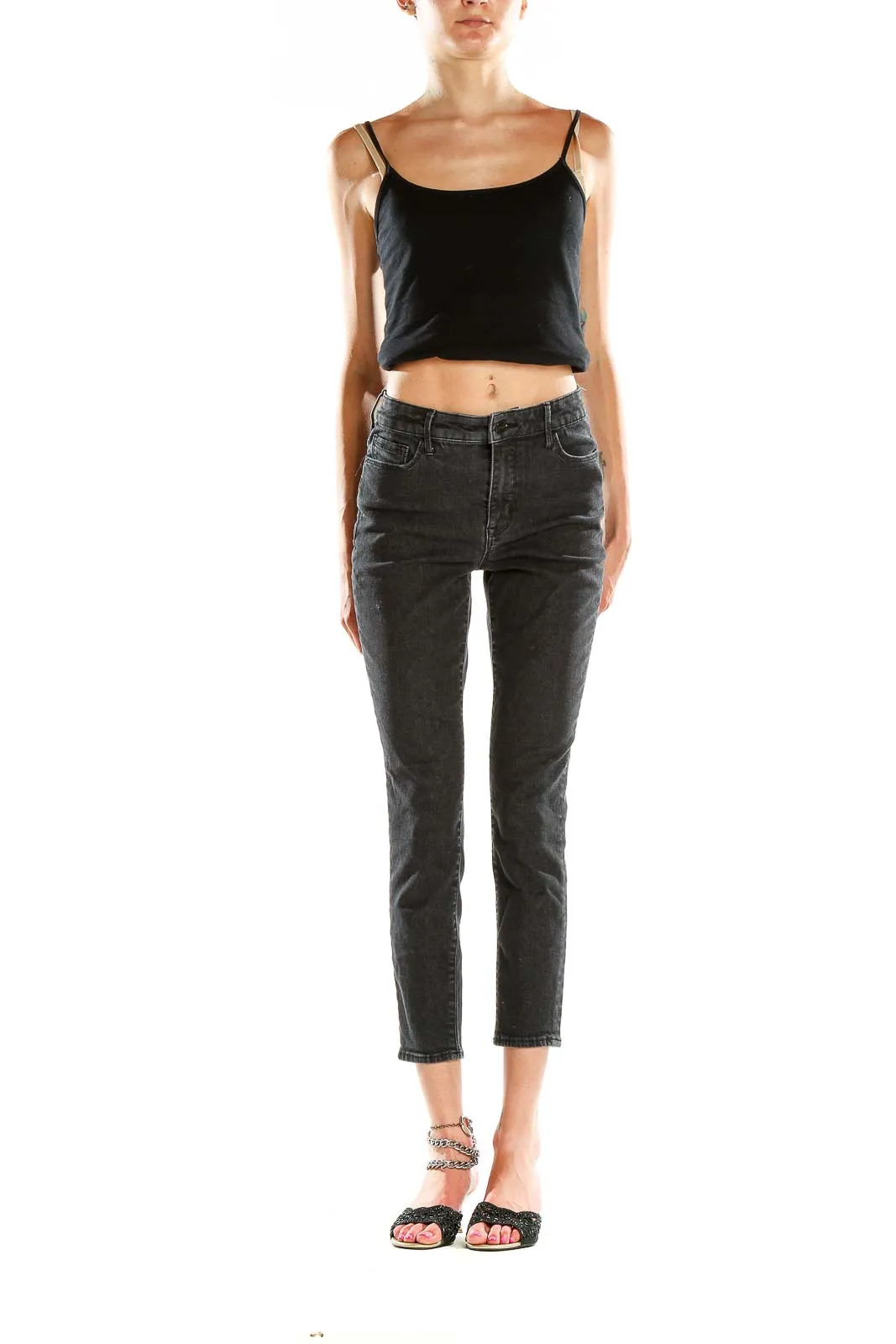 Black Cropped Skinny Jeans