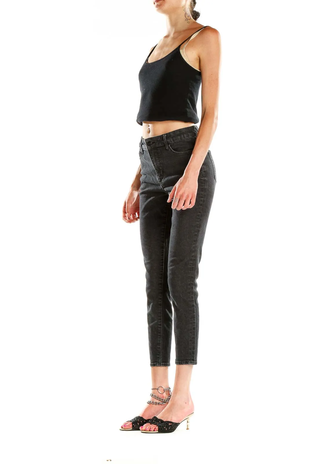 Black Cropped Skinny Jeans