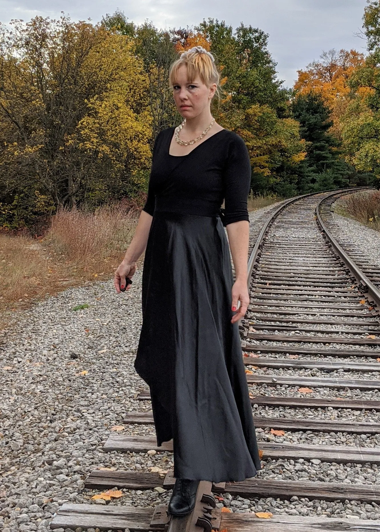 Black Valerie Wrap Dress