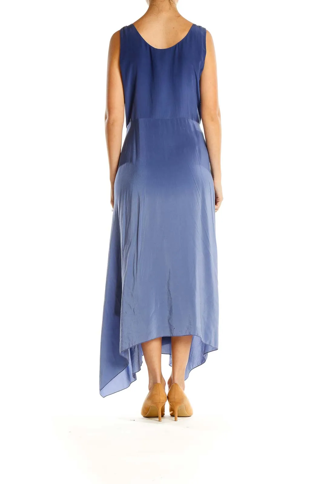 Blue Silk Ombre Bohemian Maxi Dress