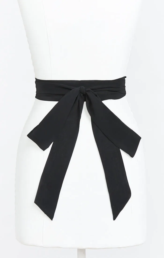 Bridesmaid Sash ~ Black Chiffon