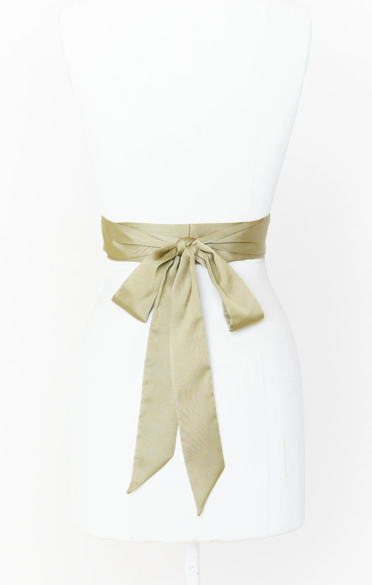 Bridesmaid Sash ~ Moss Green Luxe Satin