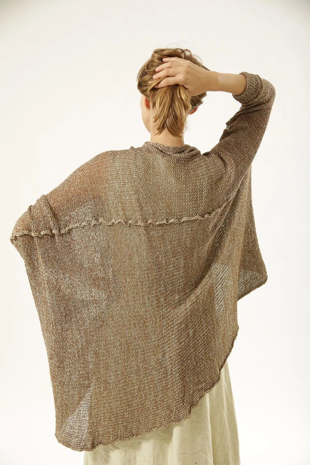 Brown Oversized Cardigan