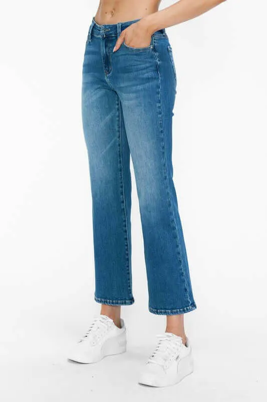 bytos Full Size Cat's Whiskers Mid Rise Ankle Jeans