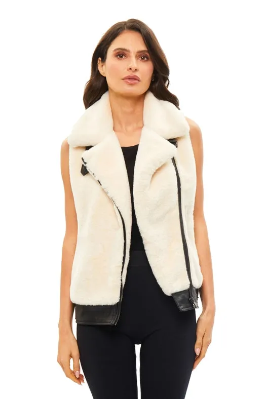 Cream Faux Fur Vest