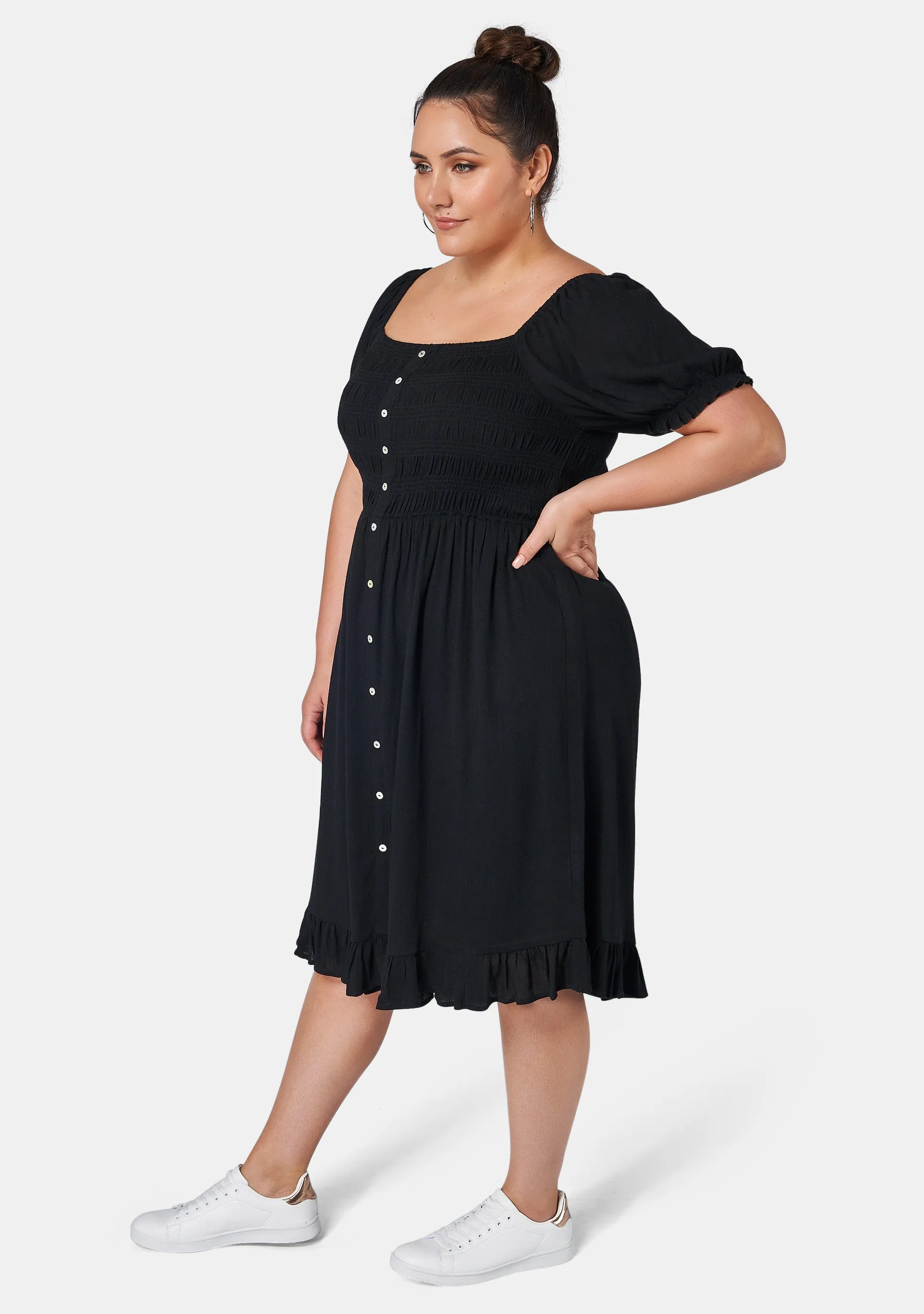 Cristine Crinkle Midi Dress