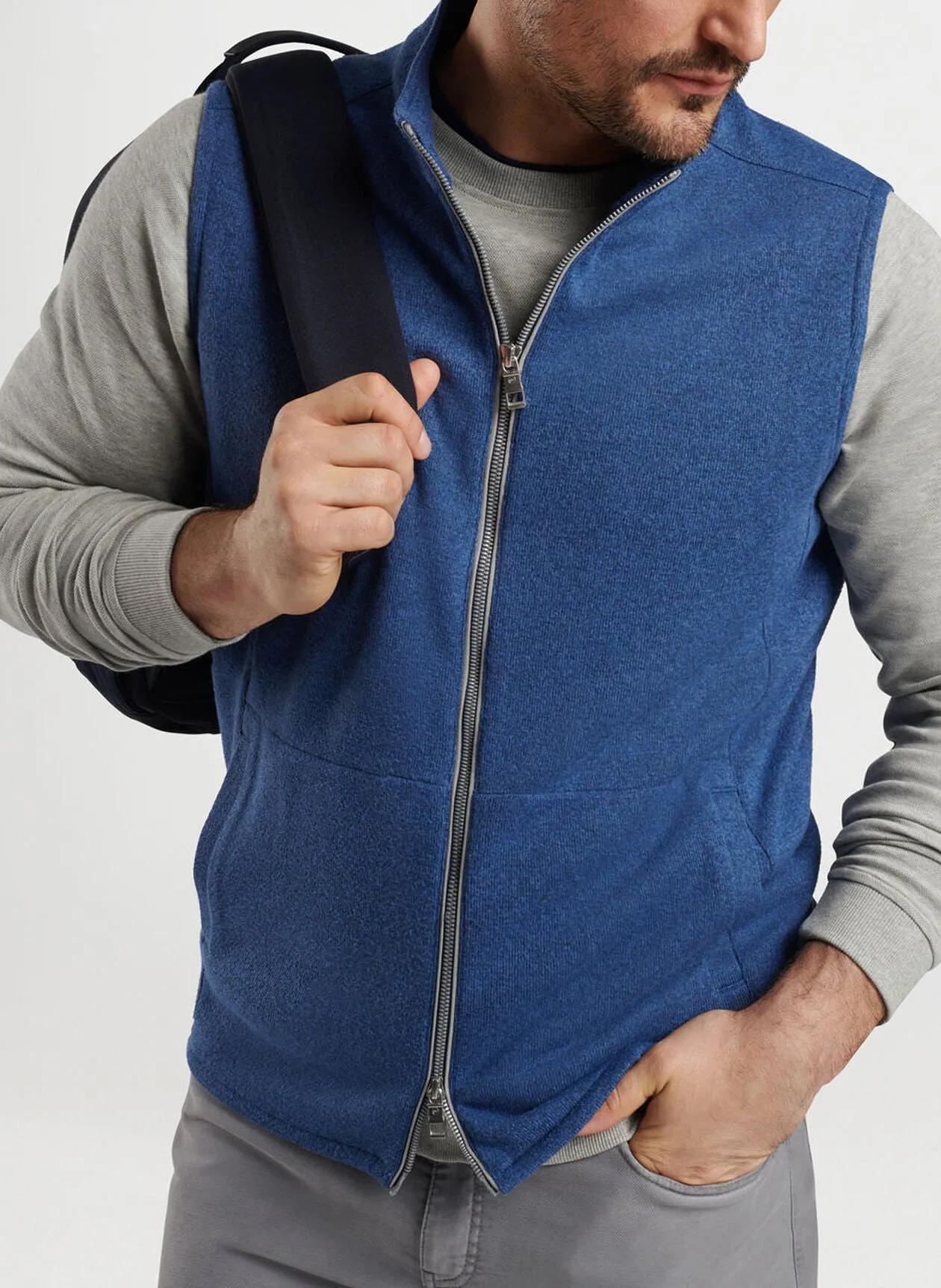 Crown Sweater Fleece Vest by Peter Millar - Ocean Blue