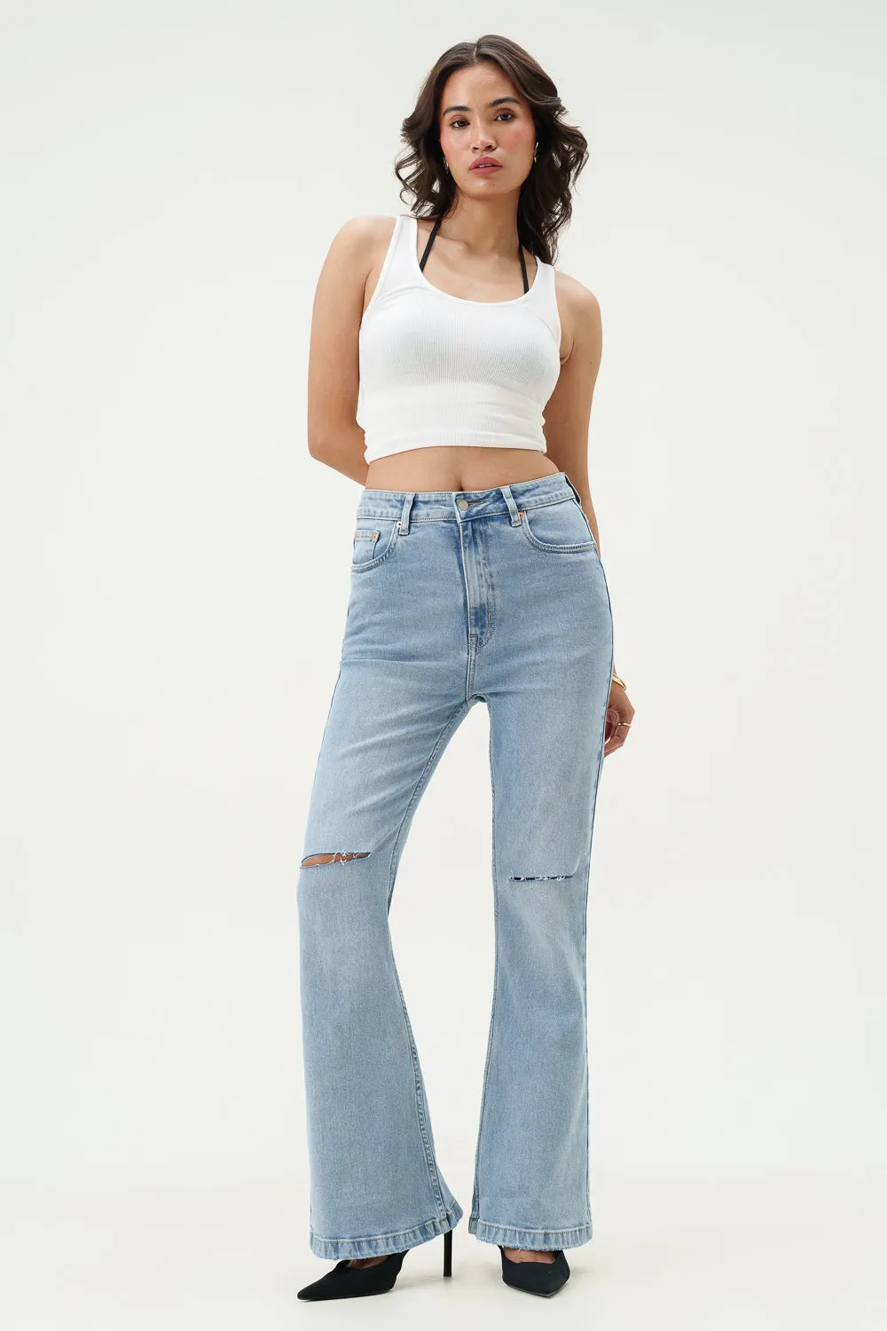 Crystal Blue Bootcut Jeans