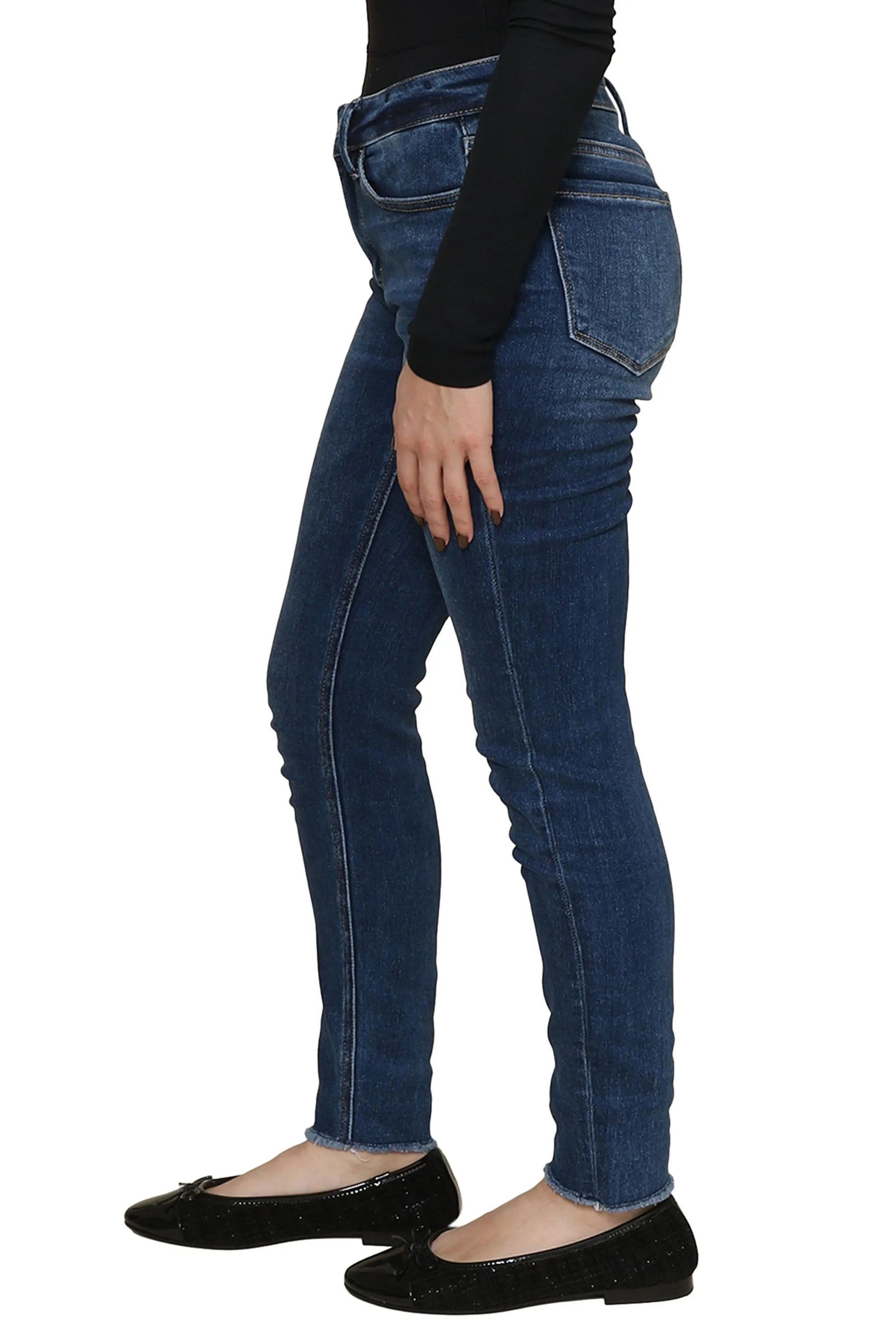 Dark Brew Mid Rise Crop Skinny