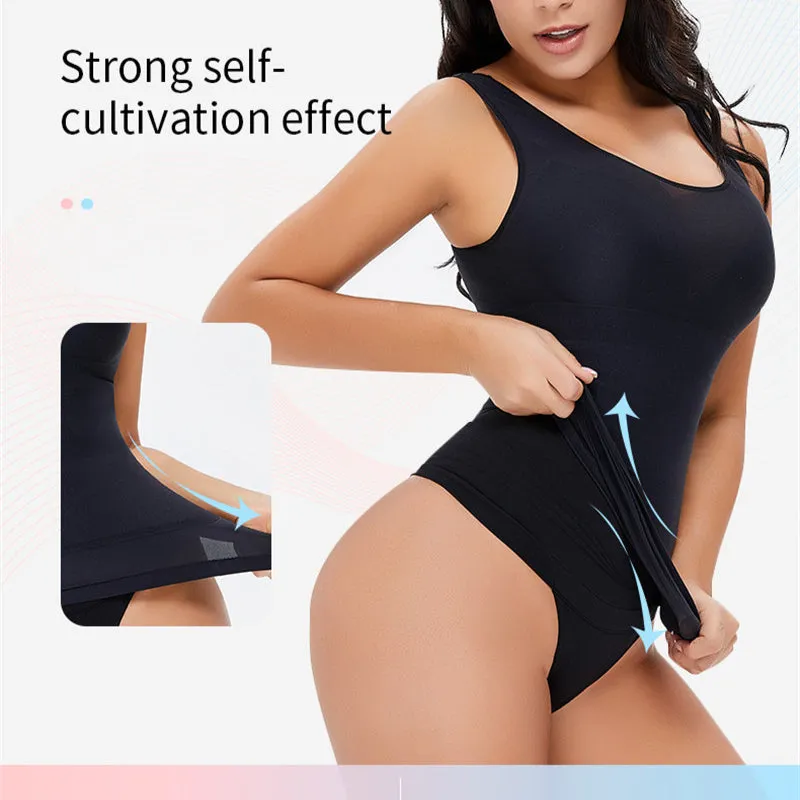 Elegant Sexy Ladies' Black Elastic Vests For Abdomen Slimming