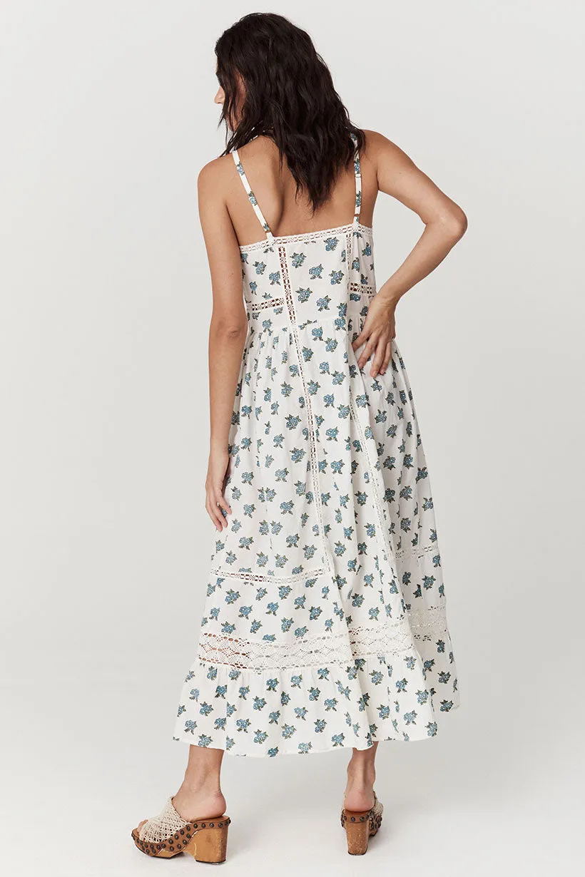 Fable Block Printed Strappy Sundress - Wild Poppy