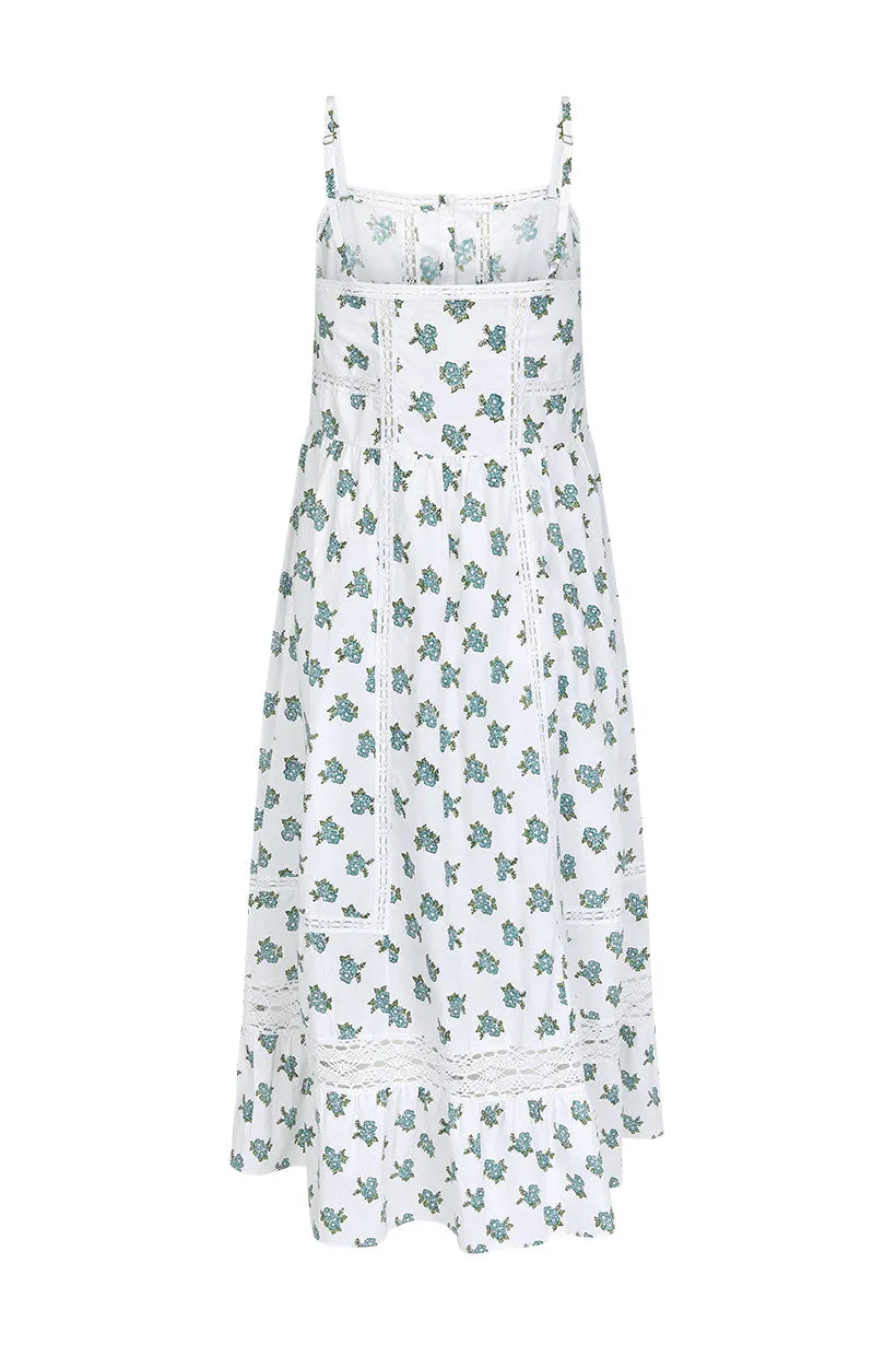 Fable Block Printed Strappy Sundress - Wild Poppy