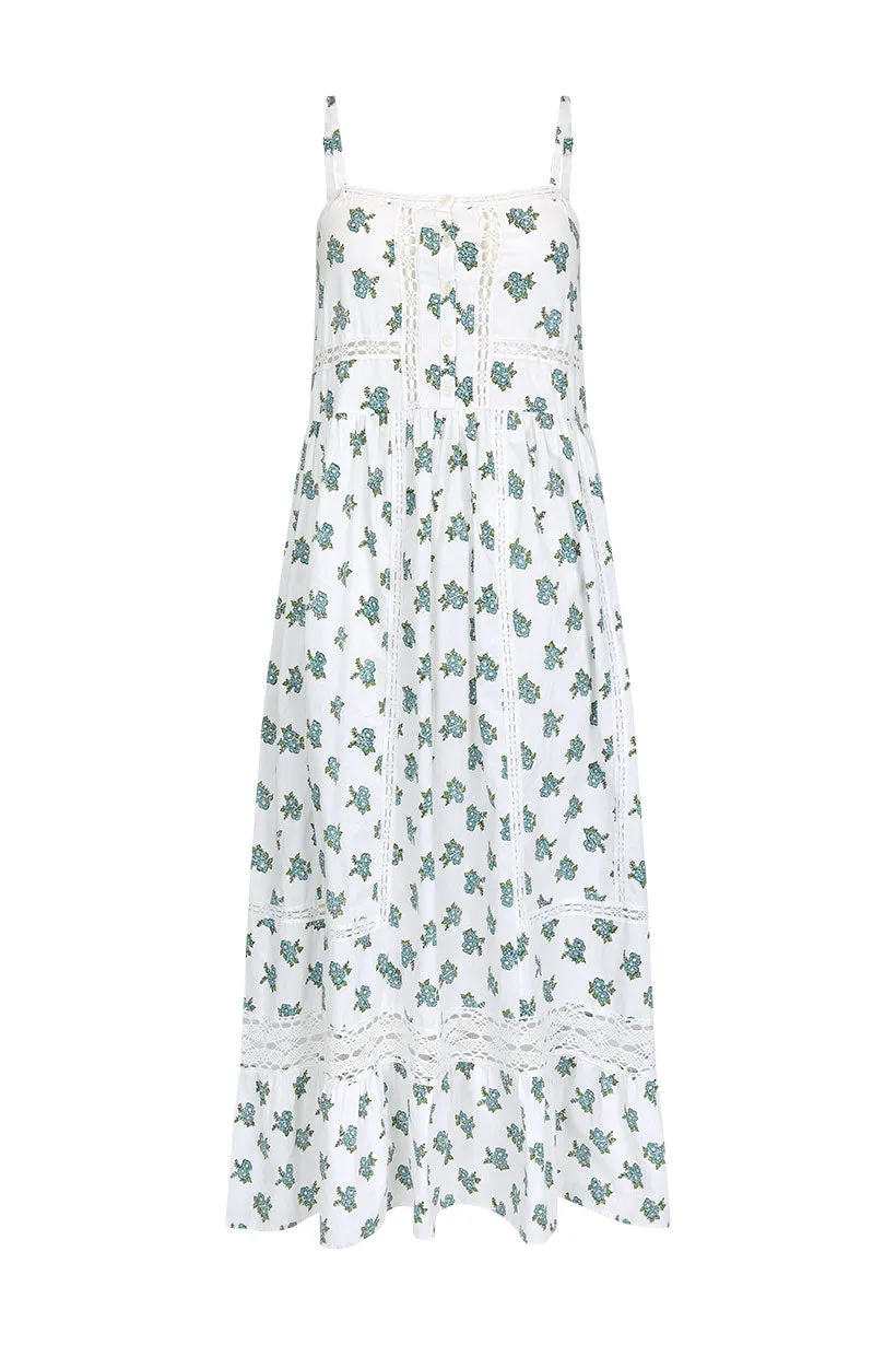 Fable Block Printed Strappy Sundress - Wild Poppy