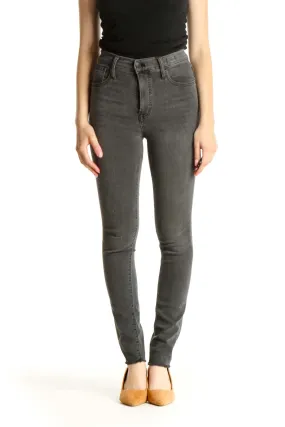 Gray High-Waisted Skinny Jeans