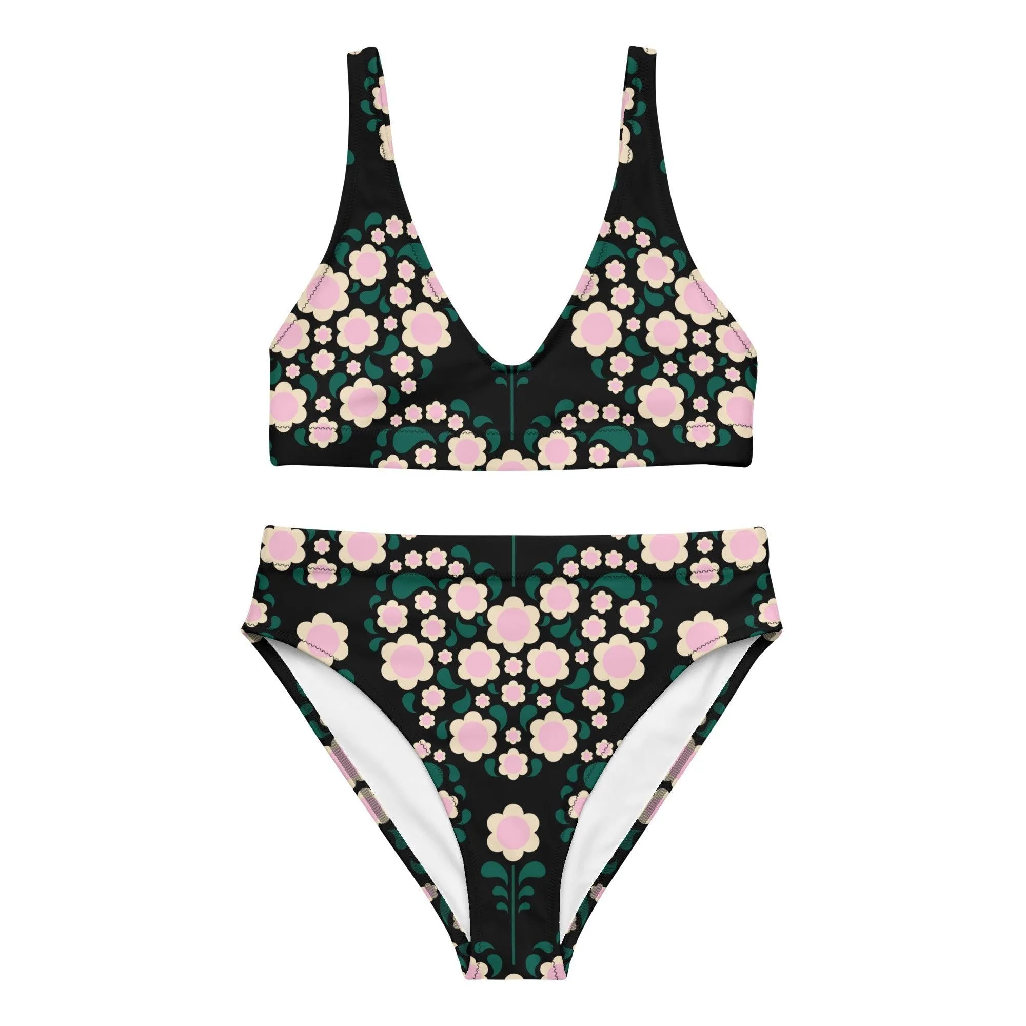 HEARTBEAT pink black - Bikinis made of recycled material