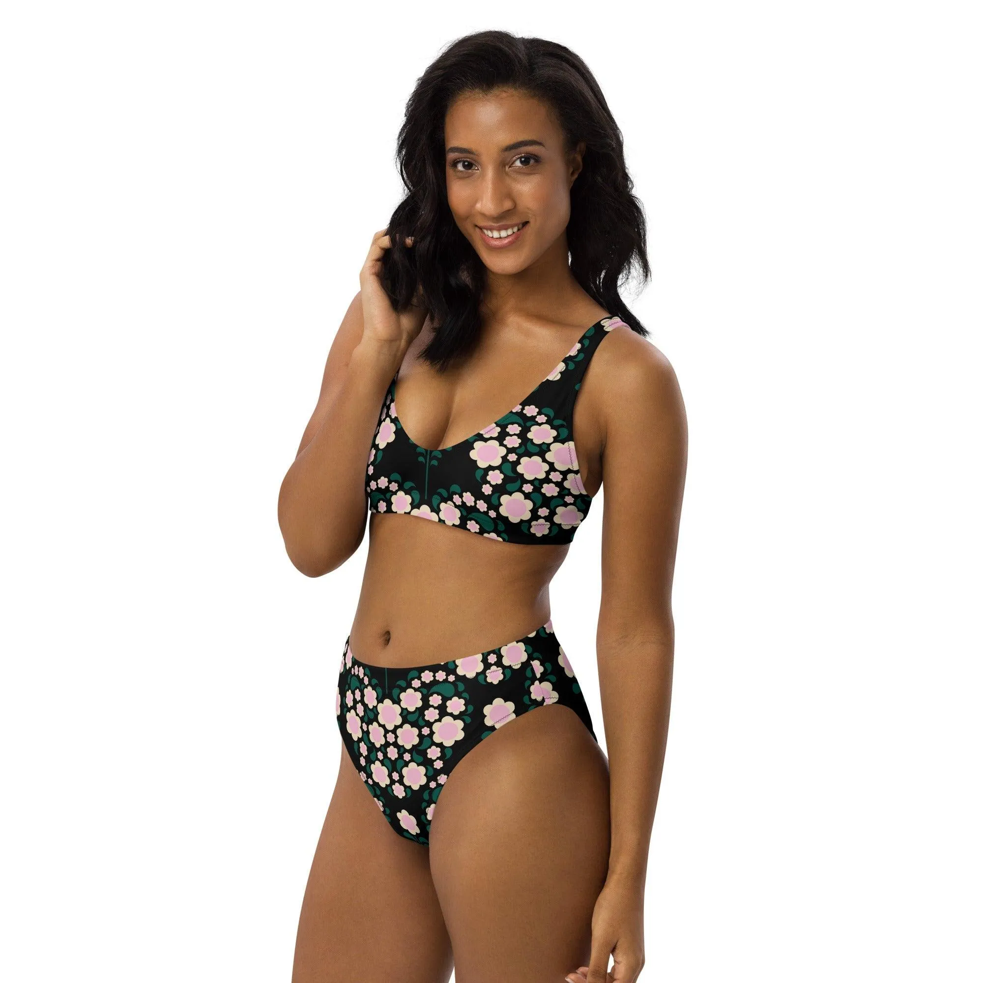 HEARTBEAT pink black - Bikinis made of recycled material