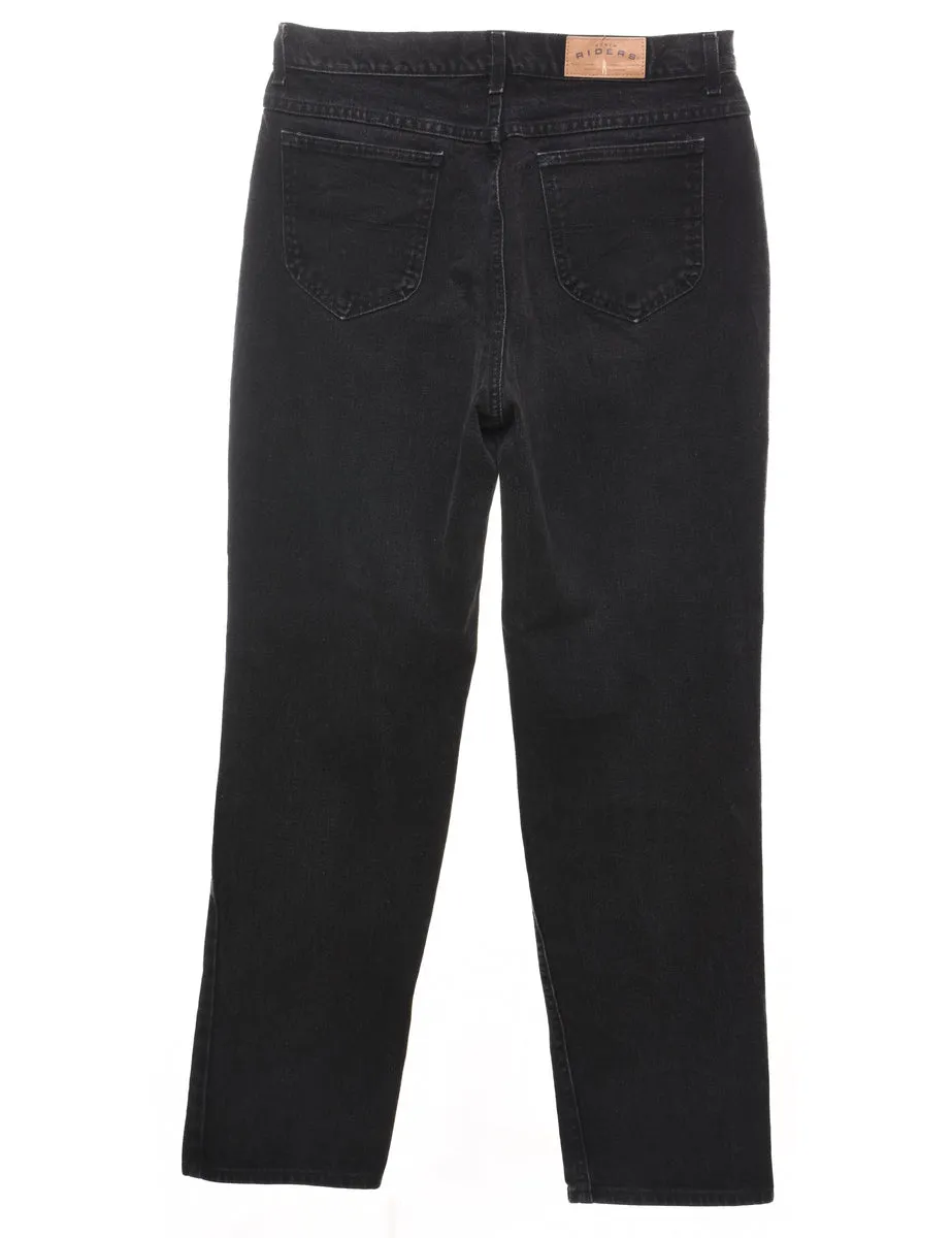 High Waist Black Lee Tapered Jeans - W33 L32