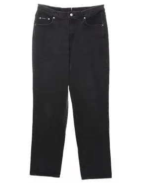 High Waist Black Lee Tapered Jeans - W33 L32