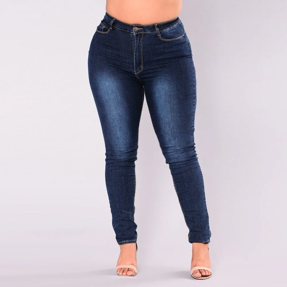 High Waist Denim Skinny Jeans Pencil Pants