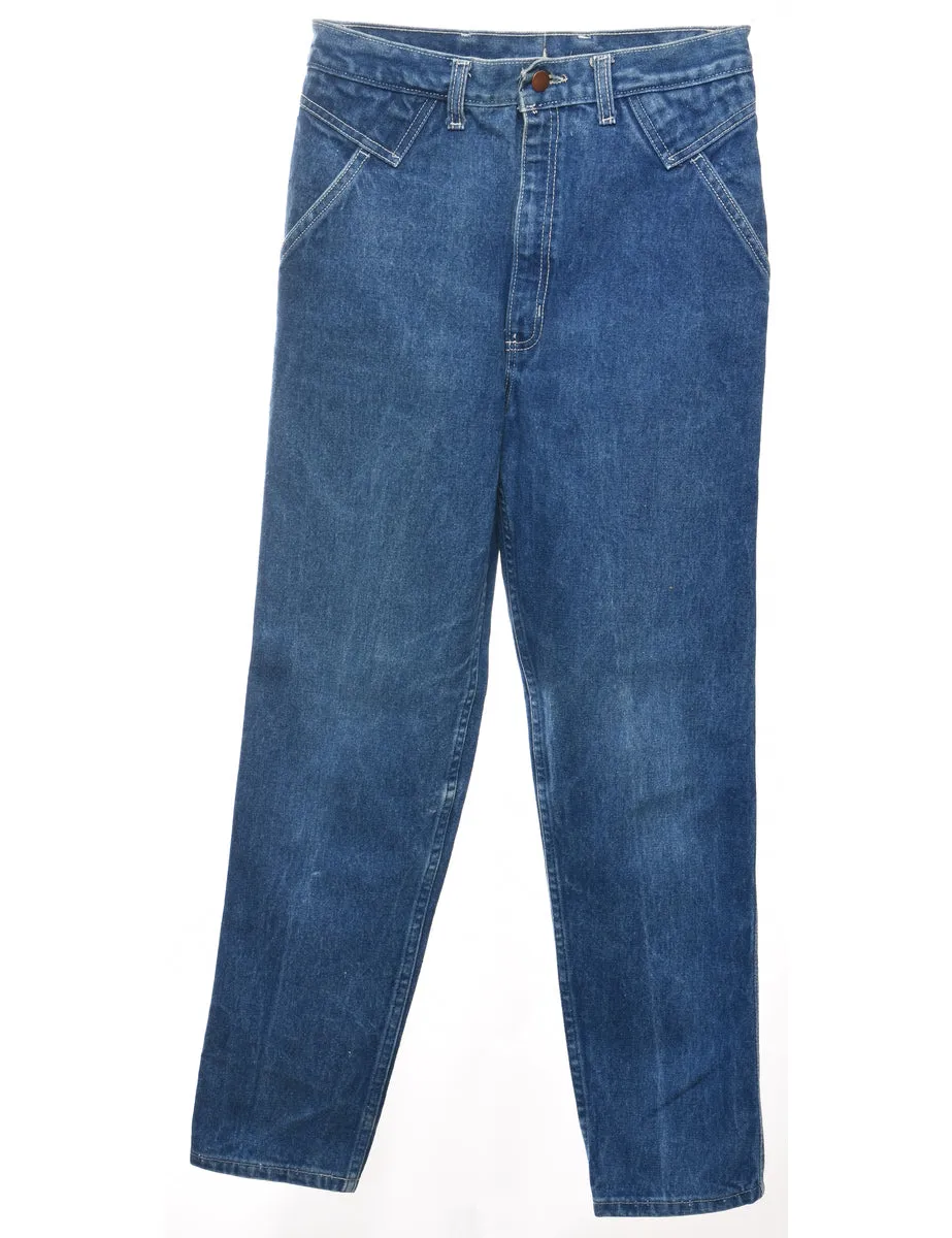 High Waist Medium Wash Tapered Jeans - W27 L30