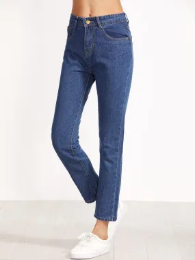 High Waist Straight Jeans