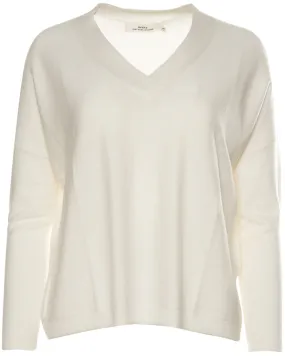 Ivory Cashmere Bailey V Neck Sweater