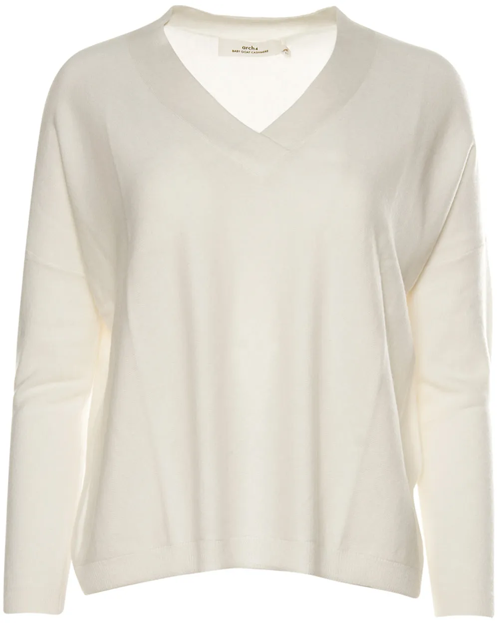 Ivory Cashmere Bailey V Neck Sweater