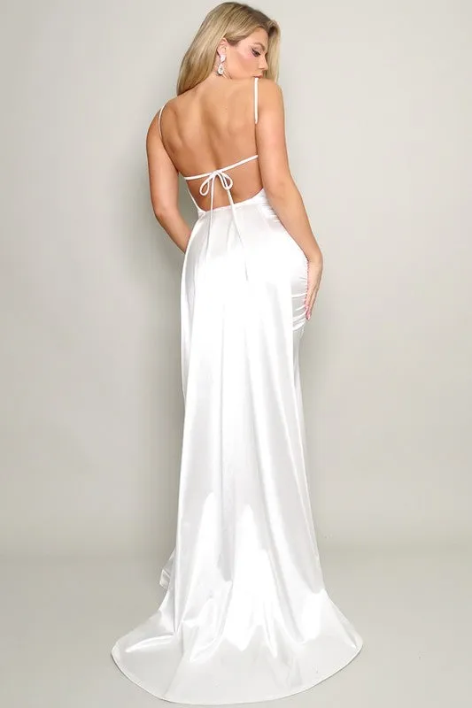 Ivory IT Girl Corset Maxi Dress