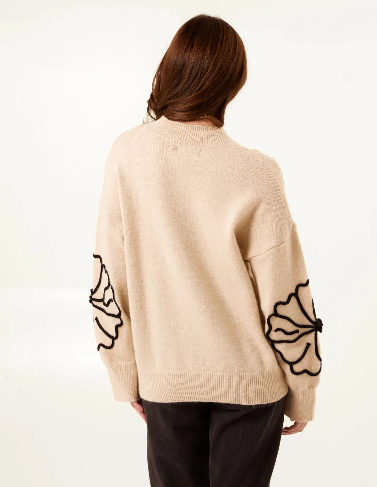 Large Flower Embroidery Jumper