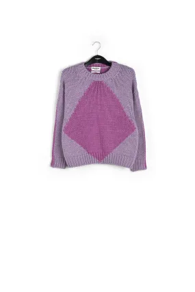 Lilac and pink chunky knit sweater