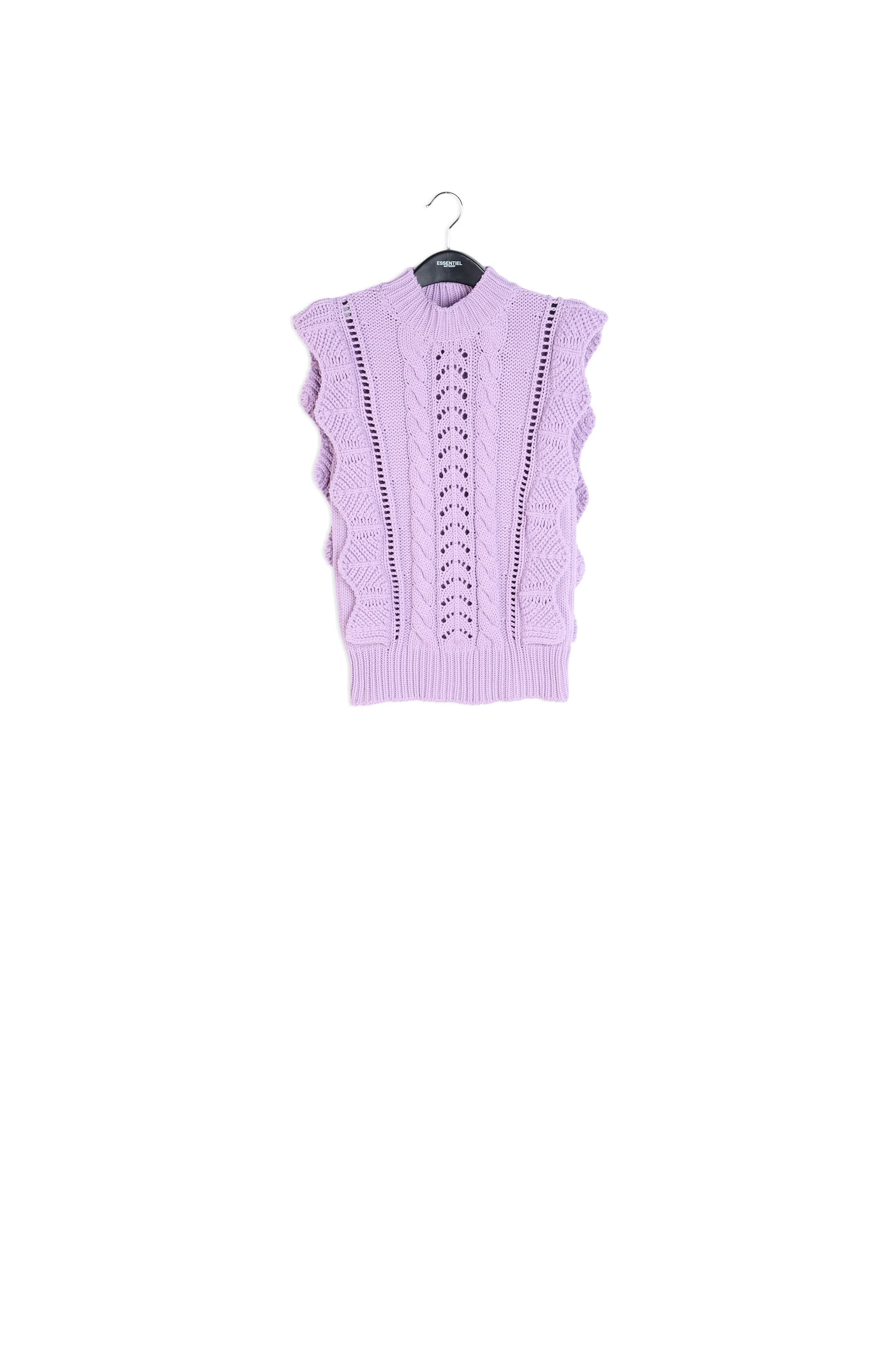 Lilac sleeveless ruffle sweater