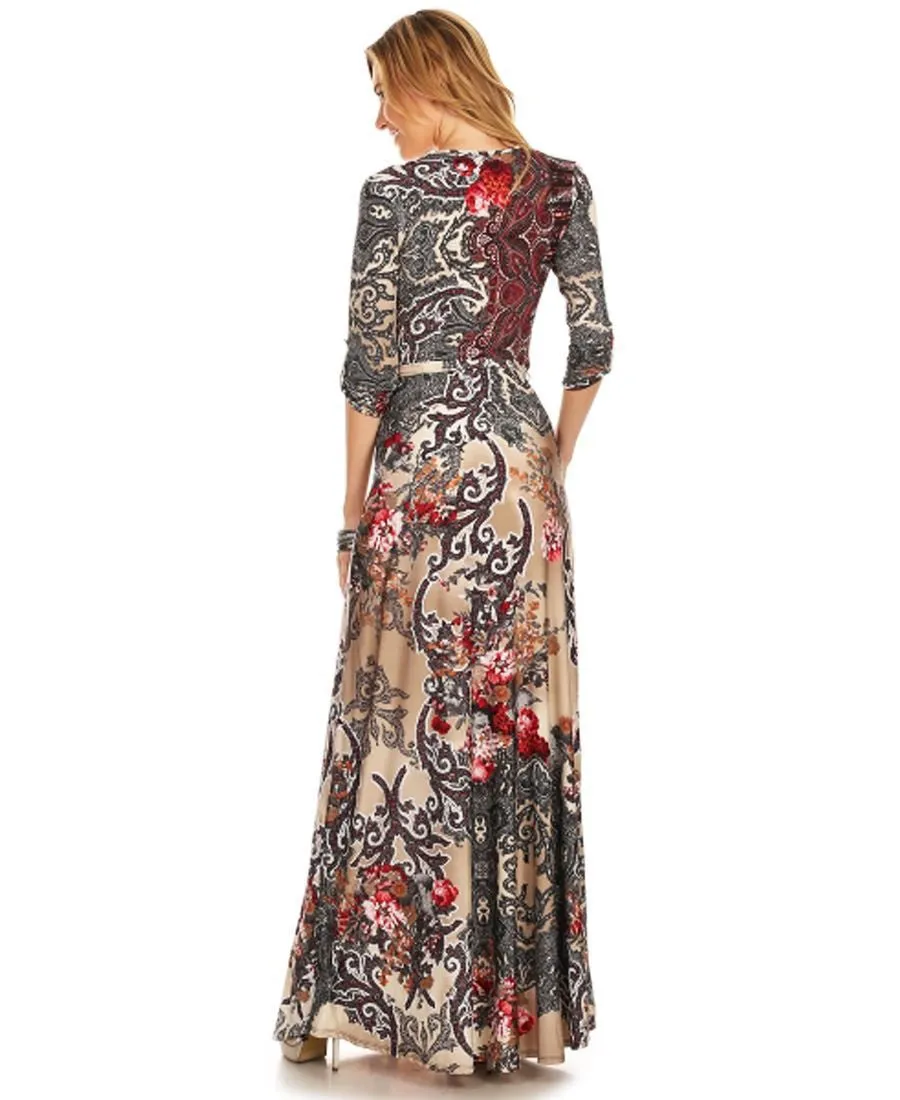 Maxi Dress with Sleeves Bombshell Red Two