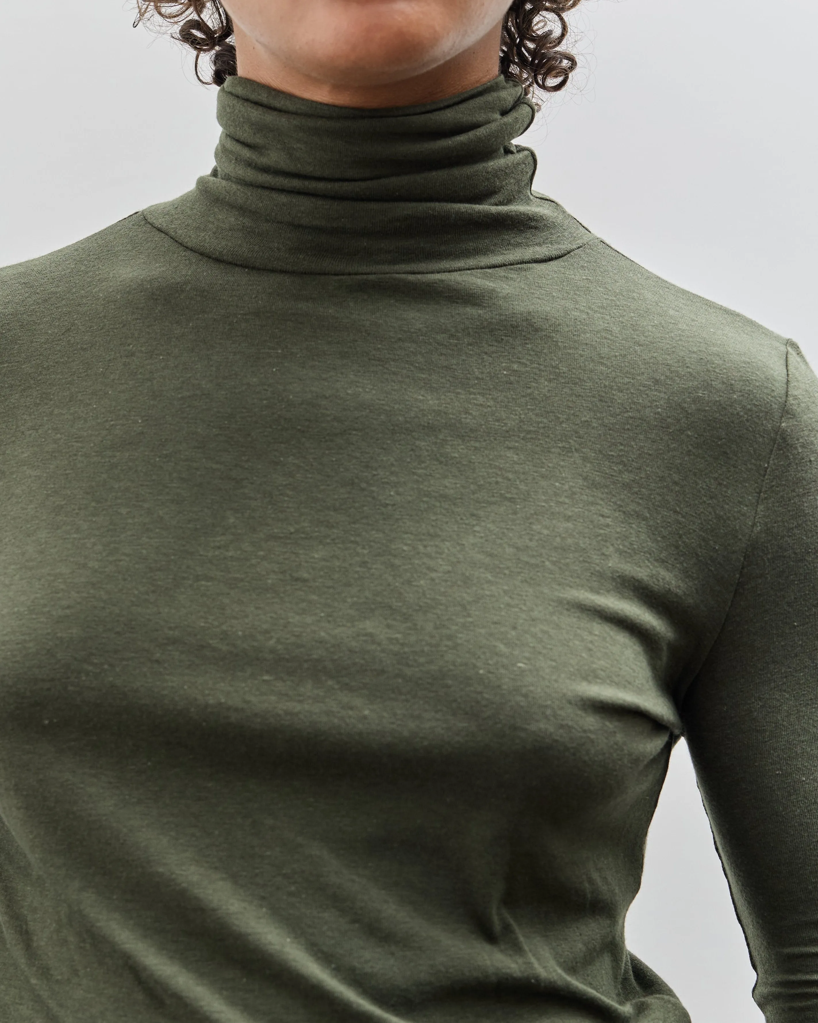 Mijeong Park Roll Neck Jersey Top, Olive