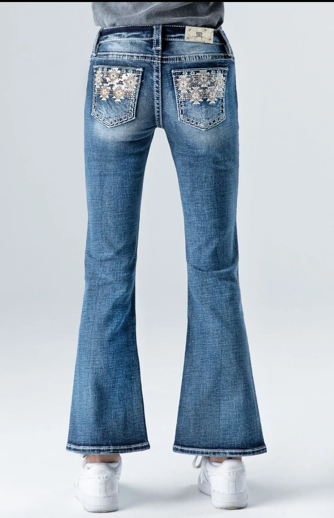 Miss Me Girls Floral Aztec Bootcut Jeans