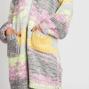 Multi-Colored Thread Knit Cardigan