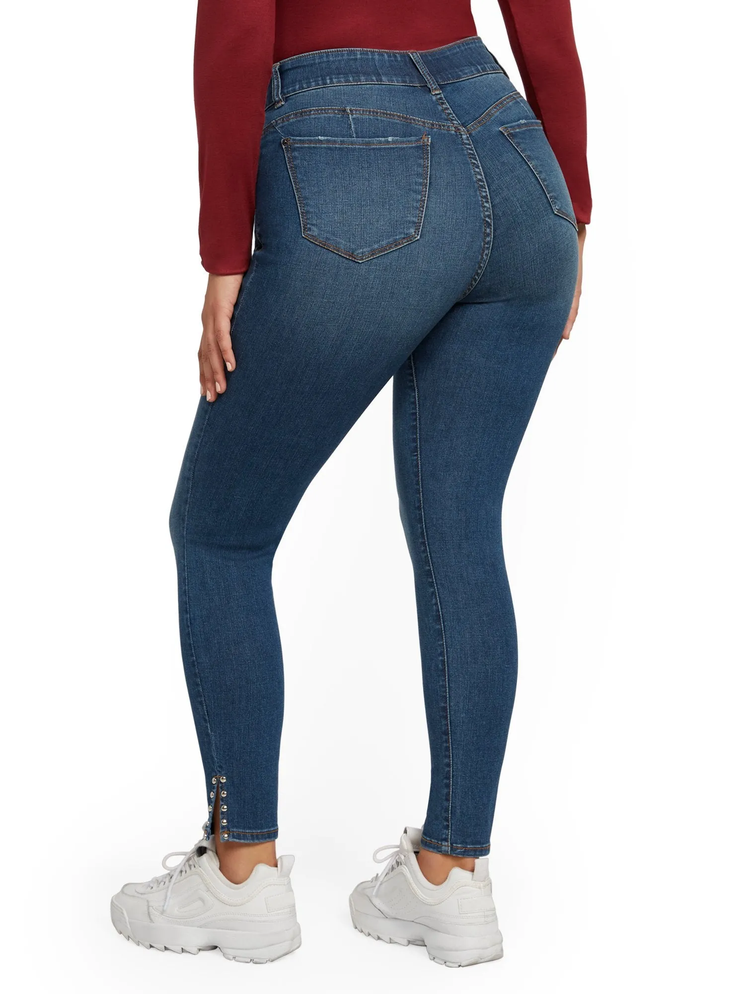 Mya Curvy High-Waisted Sculpting No Gap Super-Skinny Jeans - Precious Blue