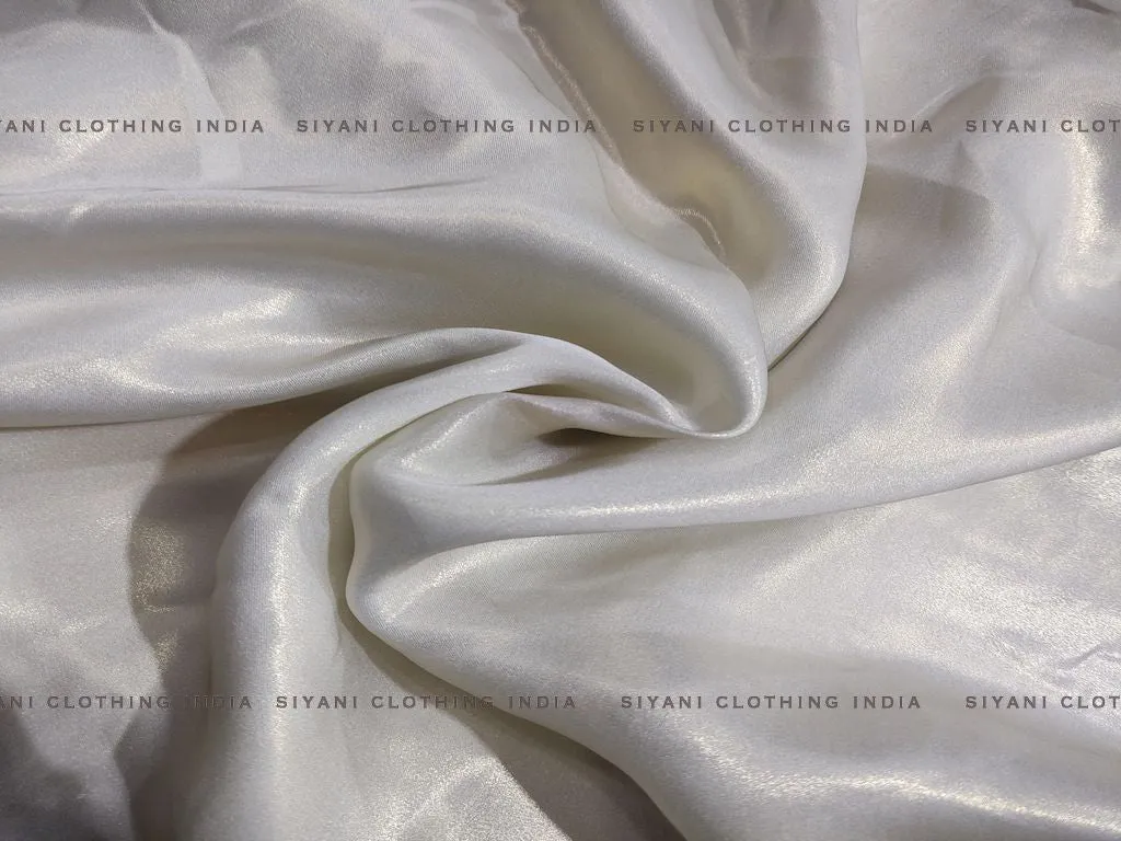 Off White Satin Georgette Fabric