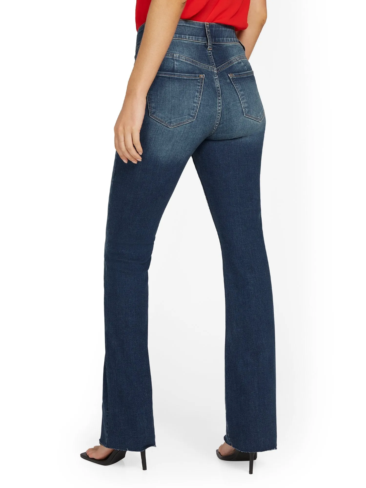 Petite Curvy High-Waisted Bootcut Jeans - Medium Wash