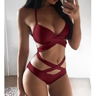 Sexy Bandage Halter Brazilian Bikini