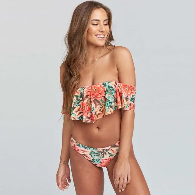 Sexy Bandeau Push Up Bikini Set Swim Wear