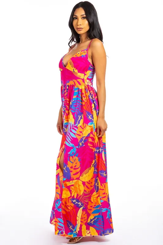 SEXY MAXI DRESS FUSCHIA