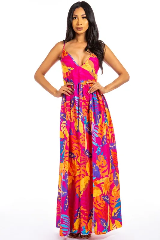 SEXY MAXI DRESS FUSCHIA