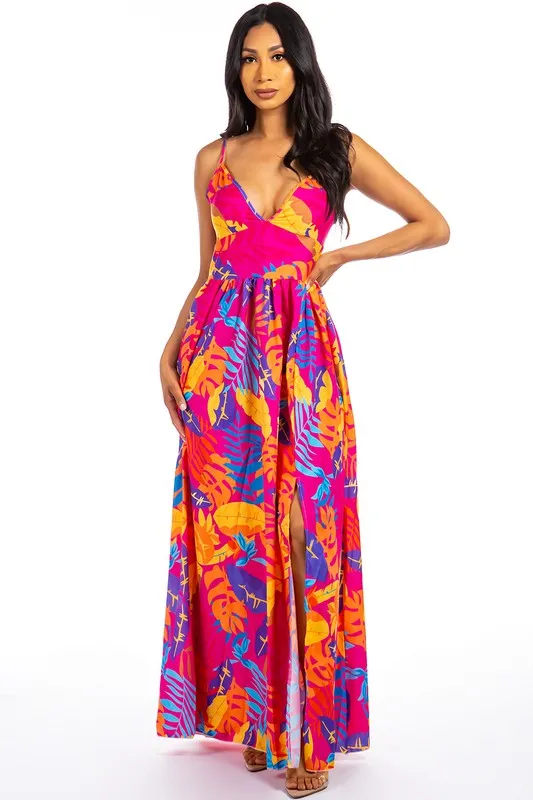 SEXY MAXI DRESS FUSCHIA